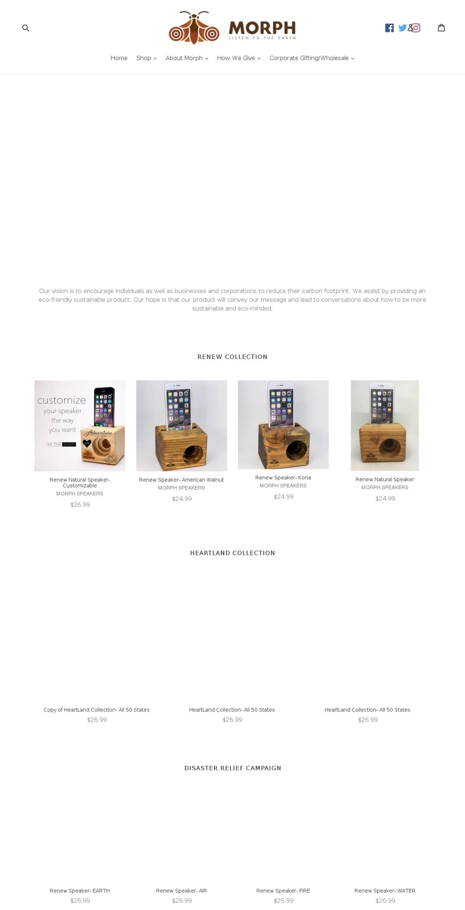 morphspeakers.com — Shopify storefront screenshot