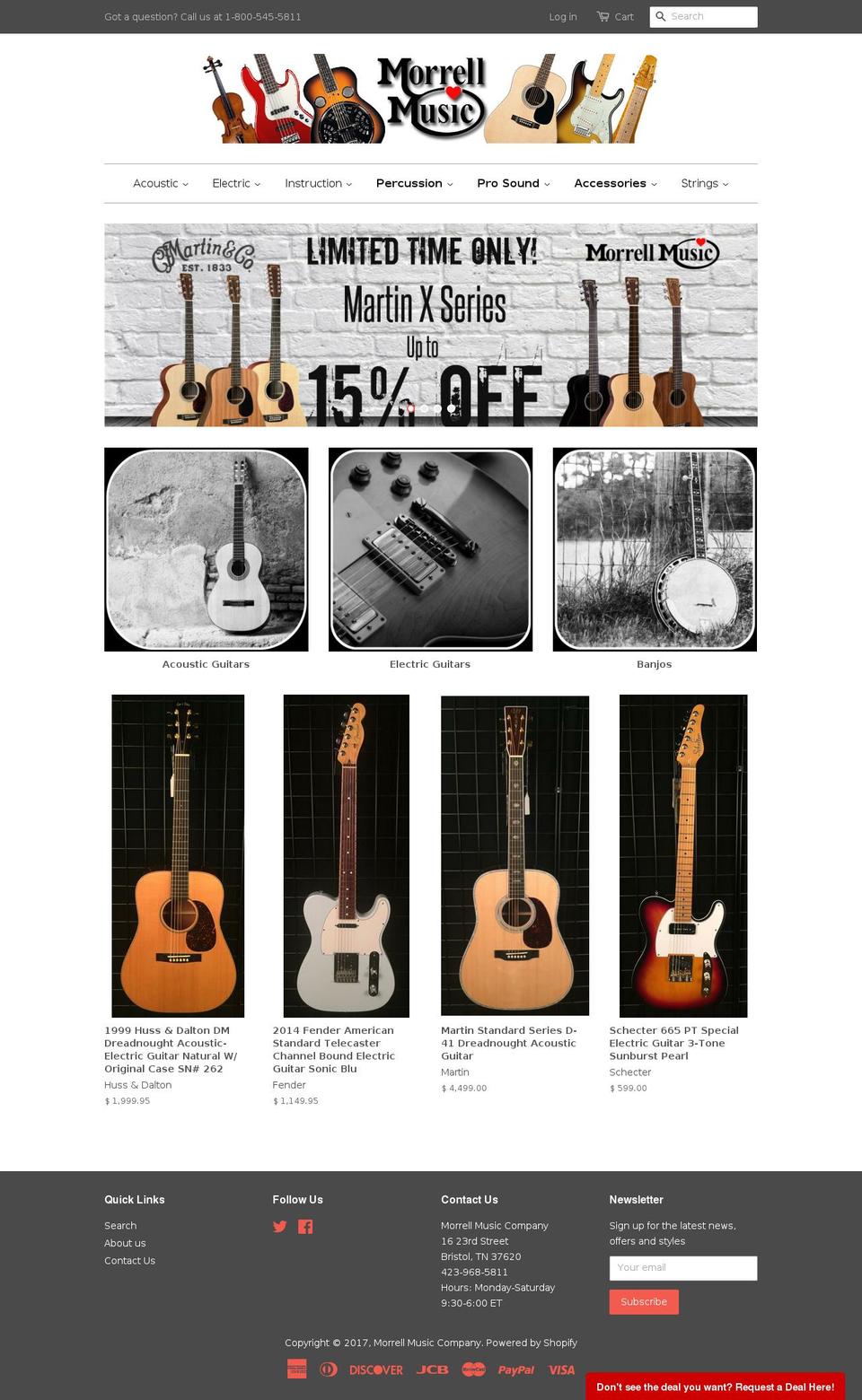 morrellmusic.com shopify website screenshot