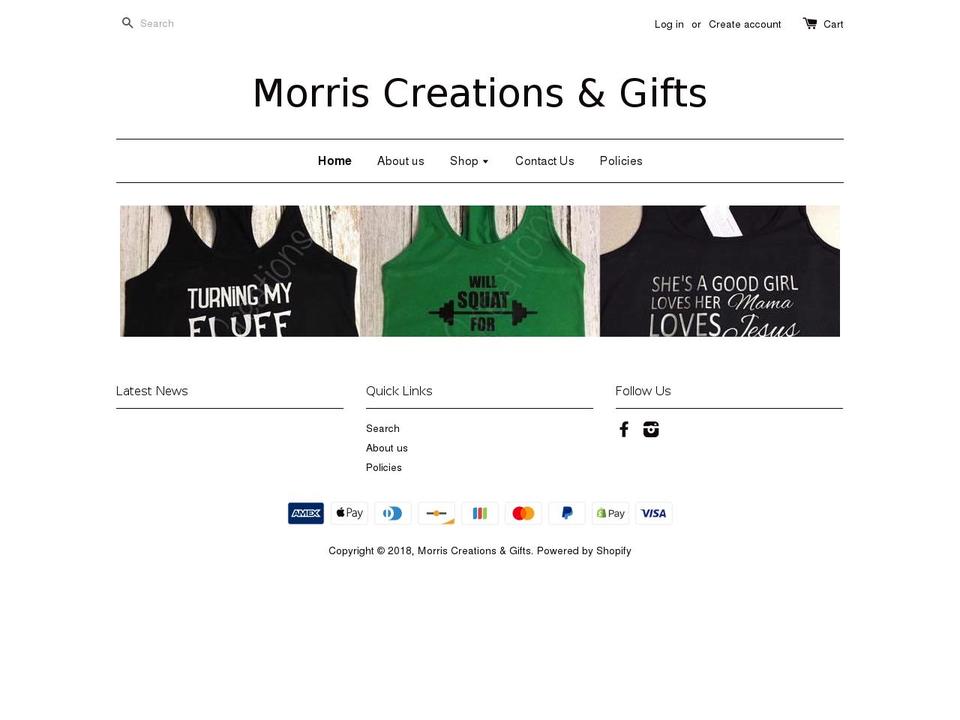 morriscreationsandgifts.com — Shopify storefront screenshot