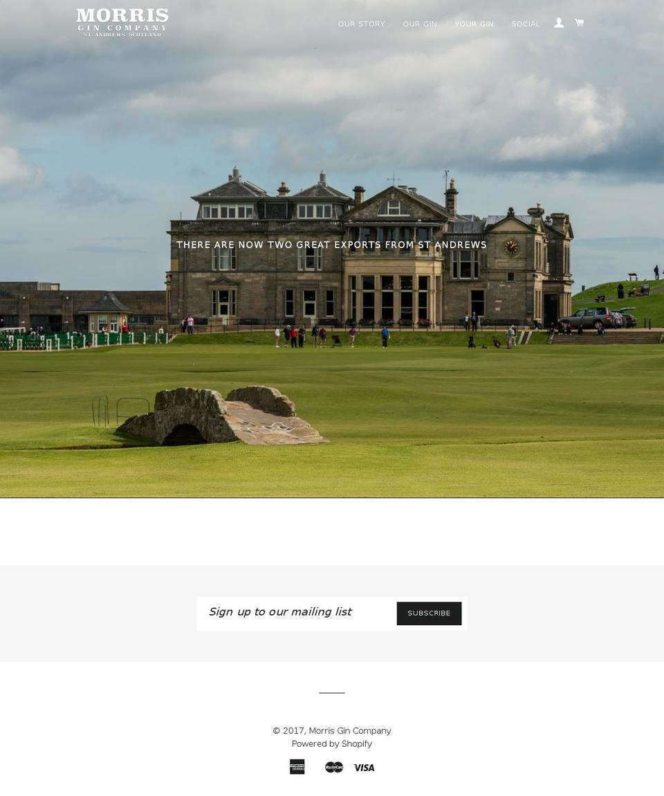 morrisgin.com shopify website screenshot