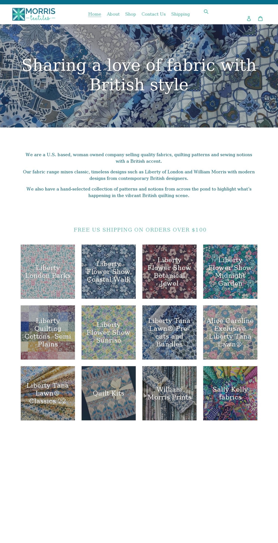 morristextiles.com shopify website screenshot