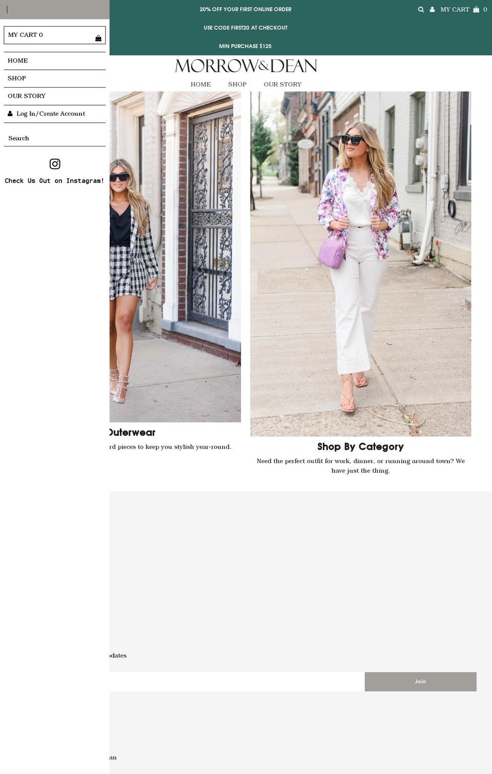 morrowanddean.com shopify website screenshot