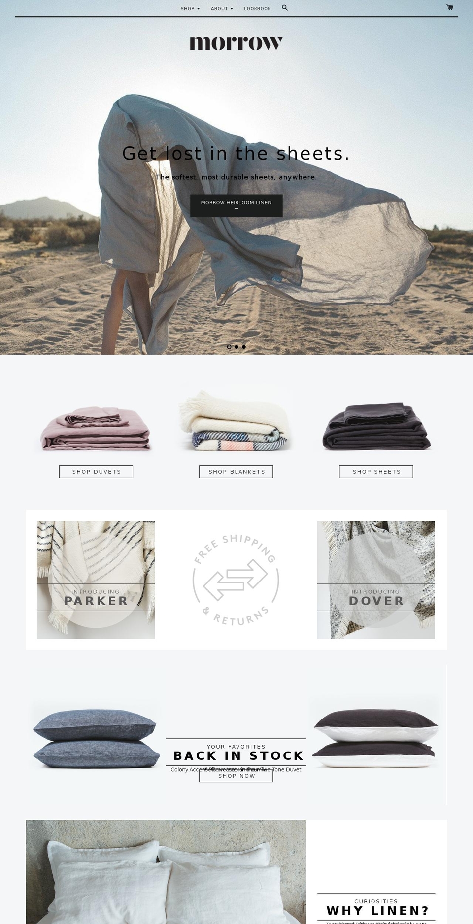 August Shopify theme site example morrowsoftgoods.com