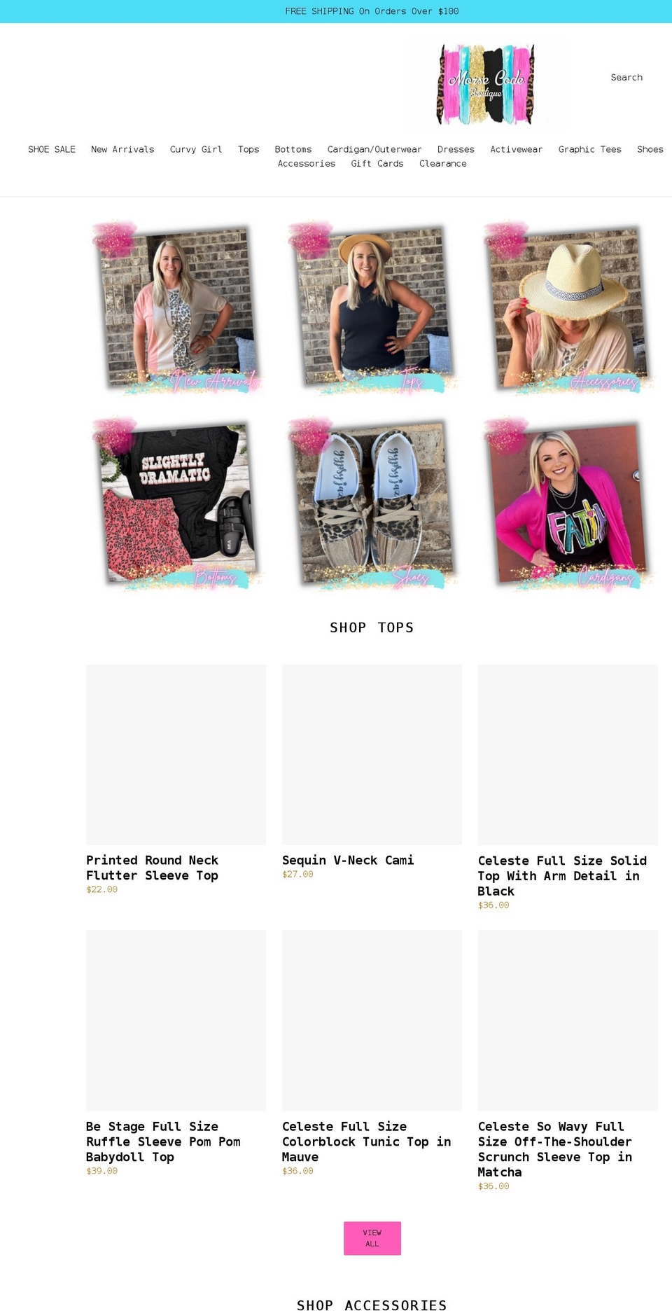morsecodeboutique.com shopify website screenshot