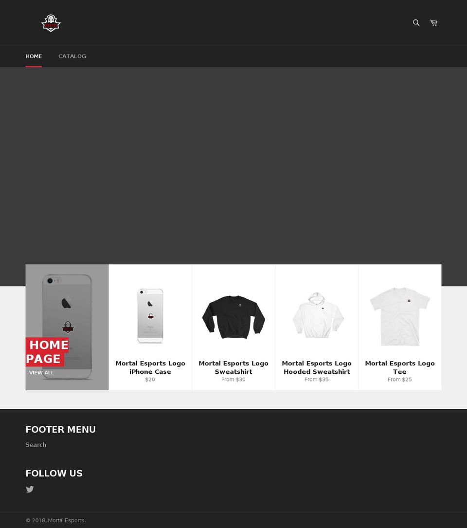 mortalesports.com — Shopify storefront screenshot