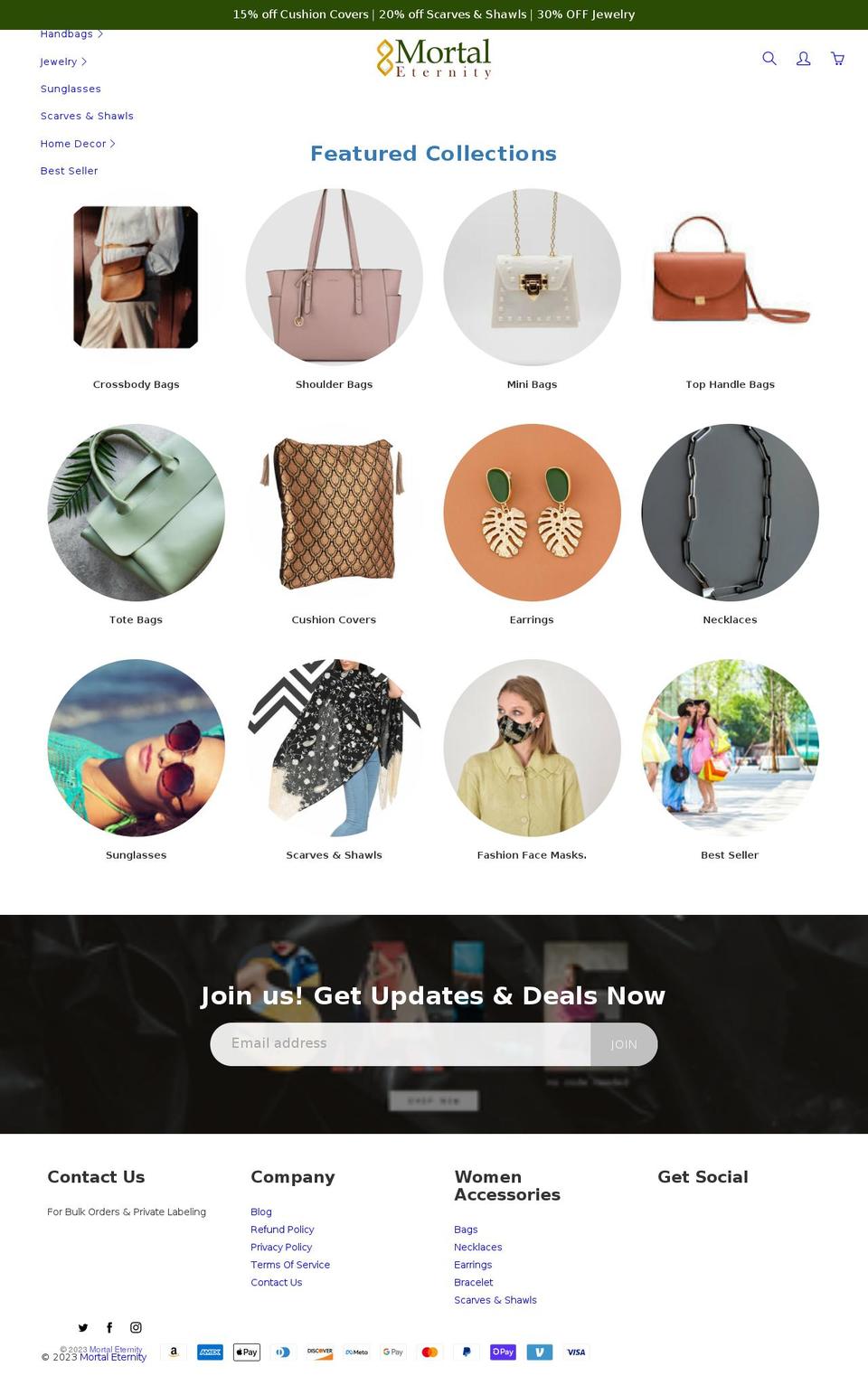 mortaleternity.com shopify website screenshot