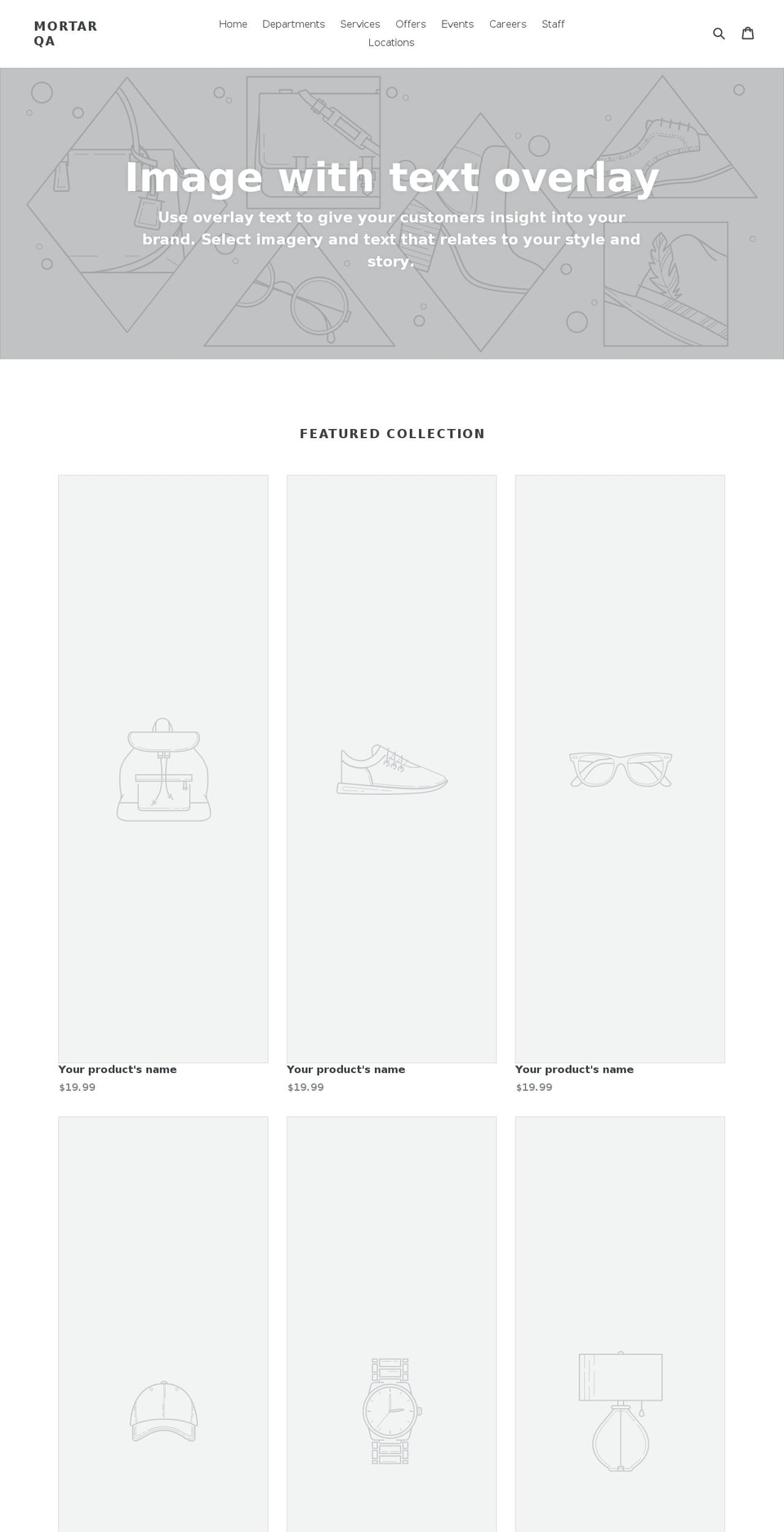 mortar-qa.myshopify.com shopify website screenshot