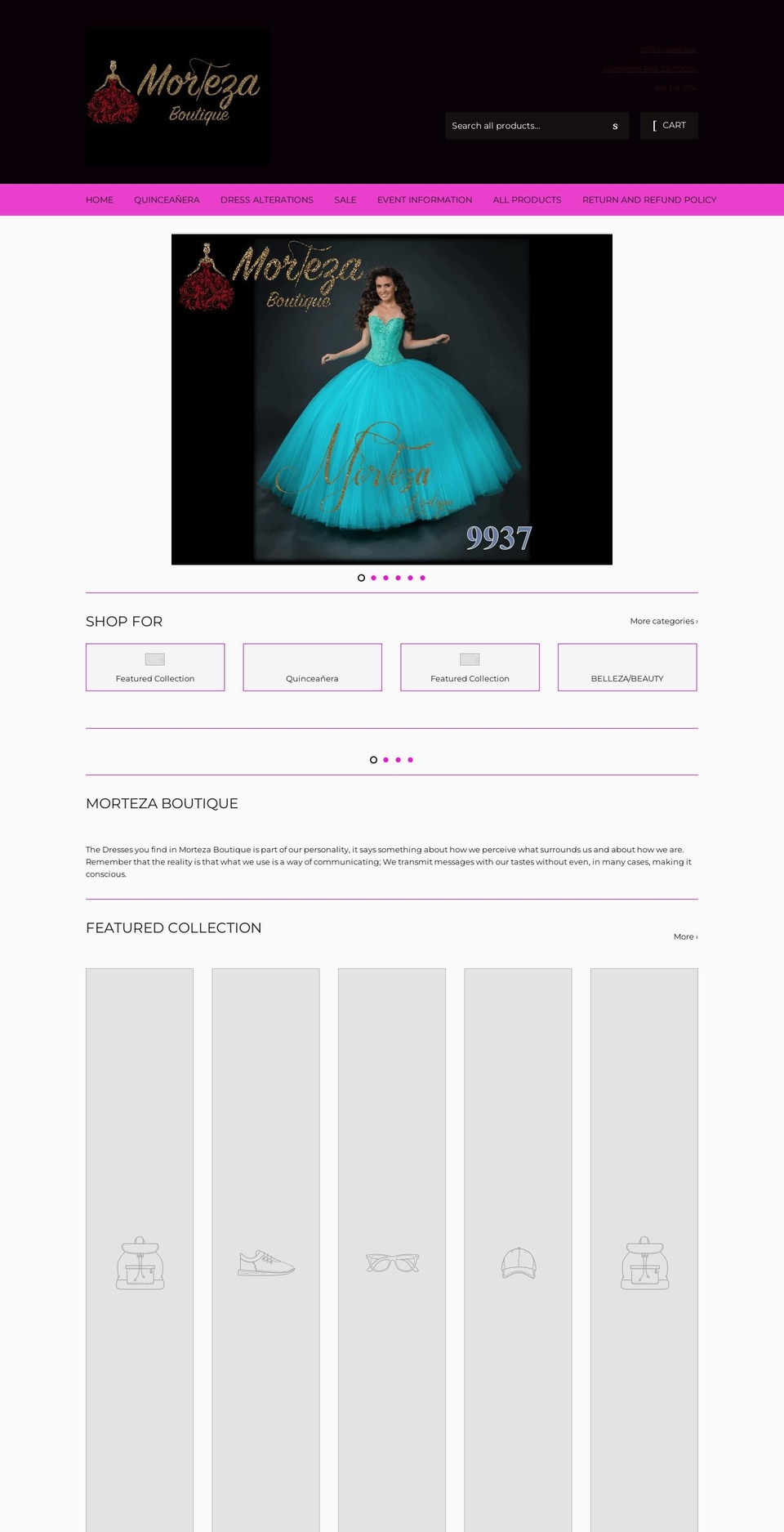 mortezaboutique.com shopify website screenshot