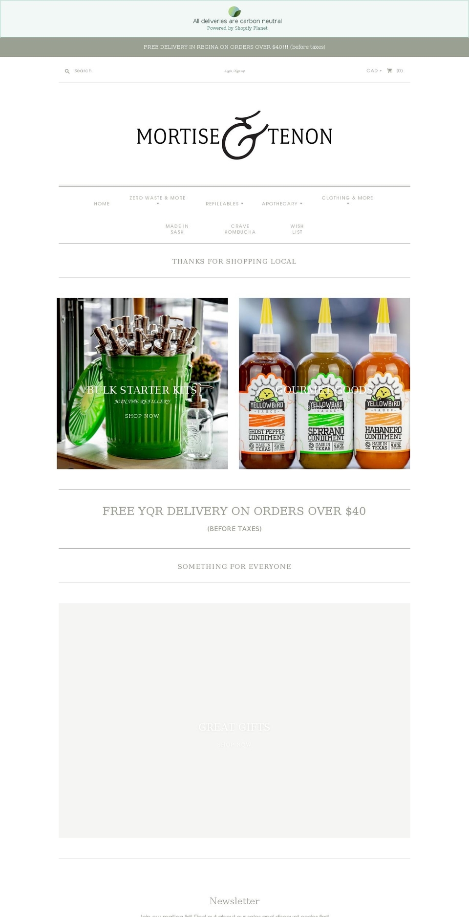 mortiseandtenonshop.com shopify website screenshot