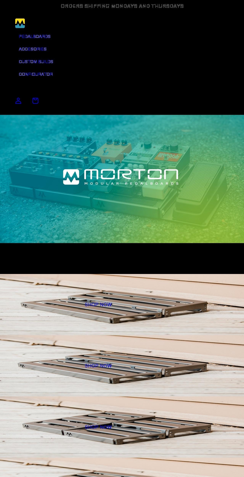 mortonpedalboards.com shopify website screenshot