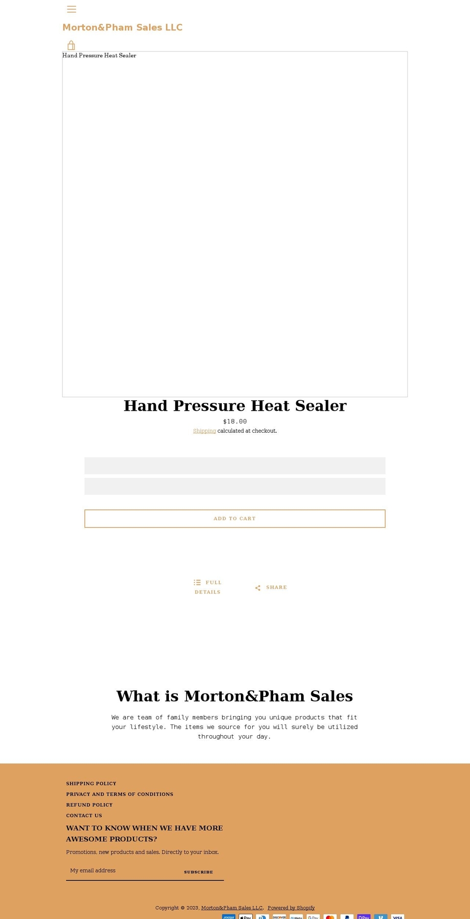 mortonphamsales.com shopify website screenshot