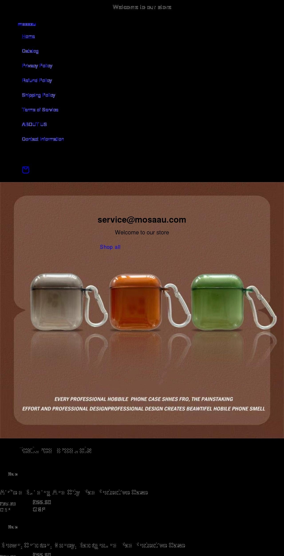 mosaau.com shopify website screenshot