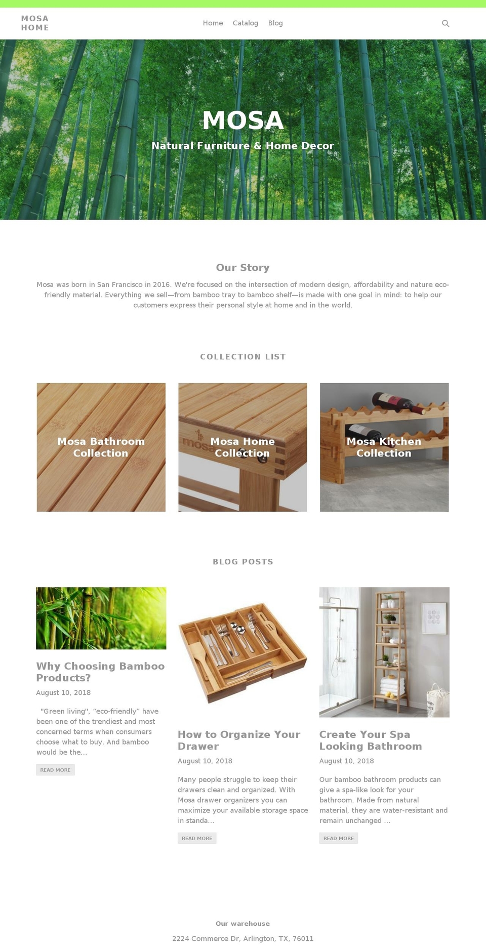 mosahome.com — Shopify storefront screenshot