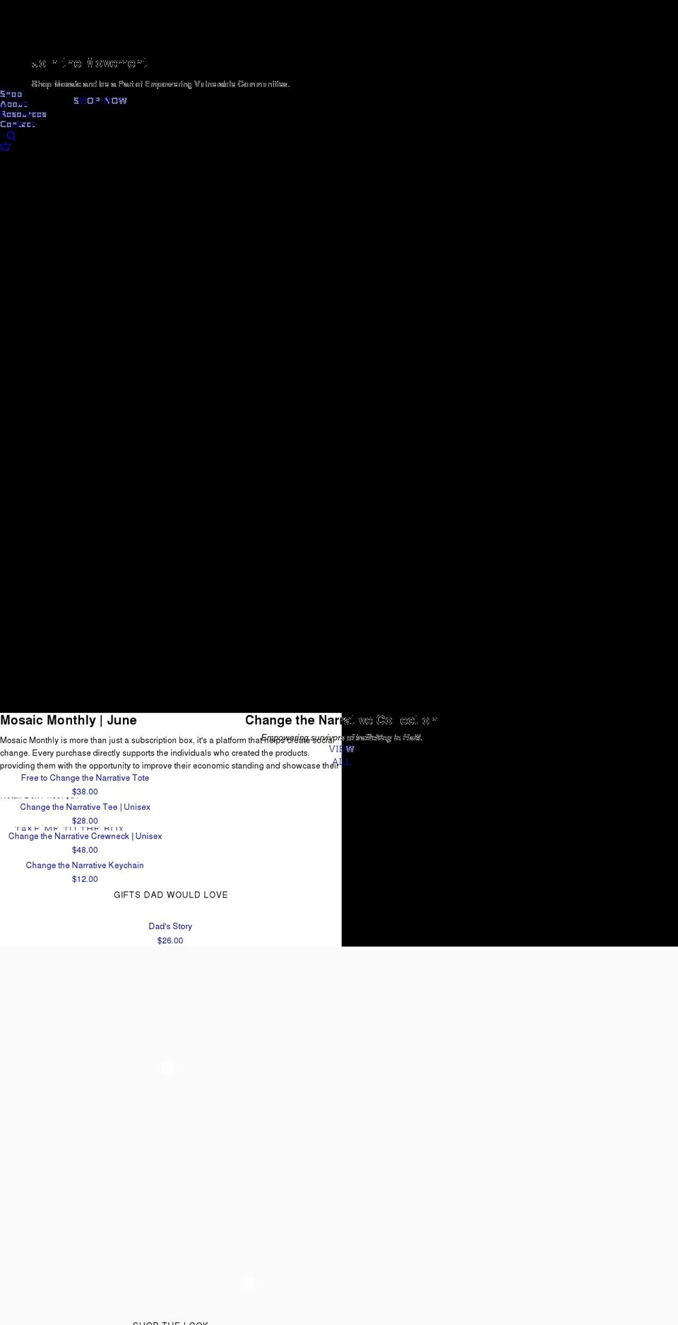 mosaicco.org shopify website screenshot