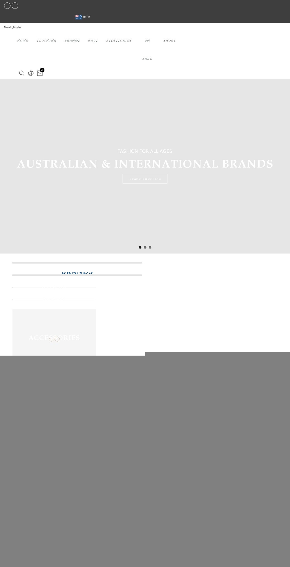 Gecko  upload me Shopify theme site example mosaicfashion.com.au