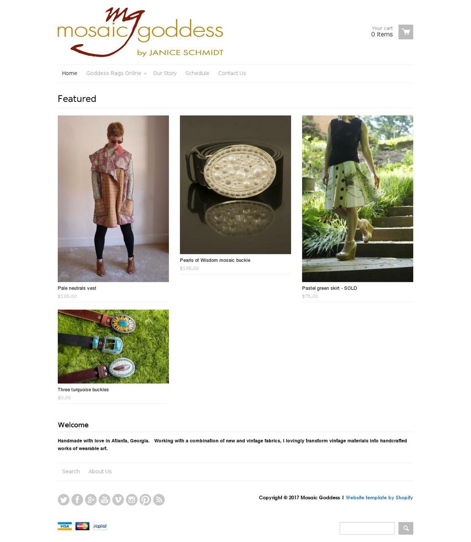 mosaicgoddess.com shopify website screenshot