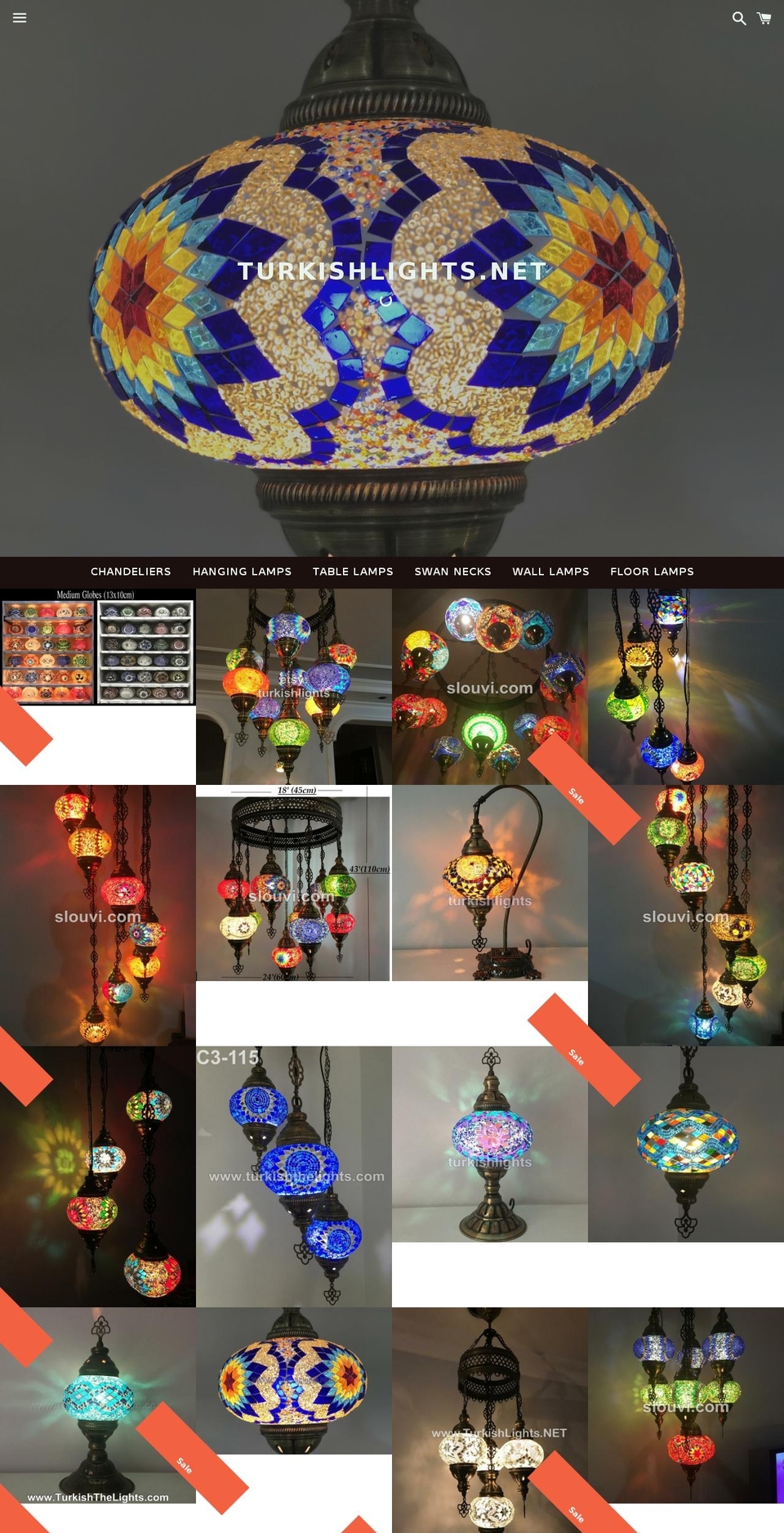 mosaiclampsusa.com — Shopify storefront screenshot