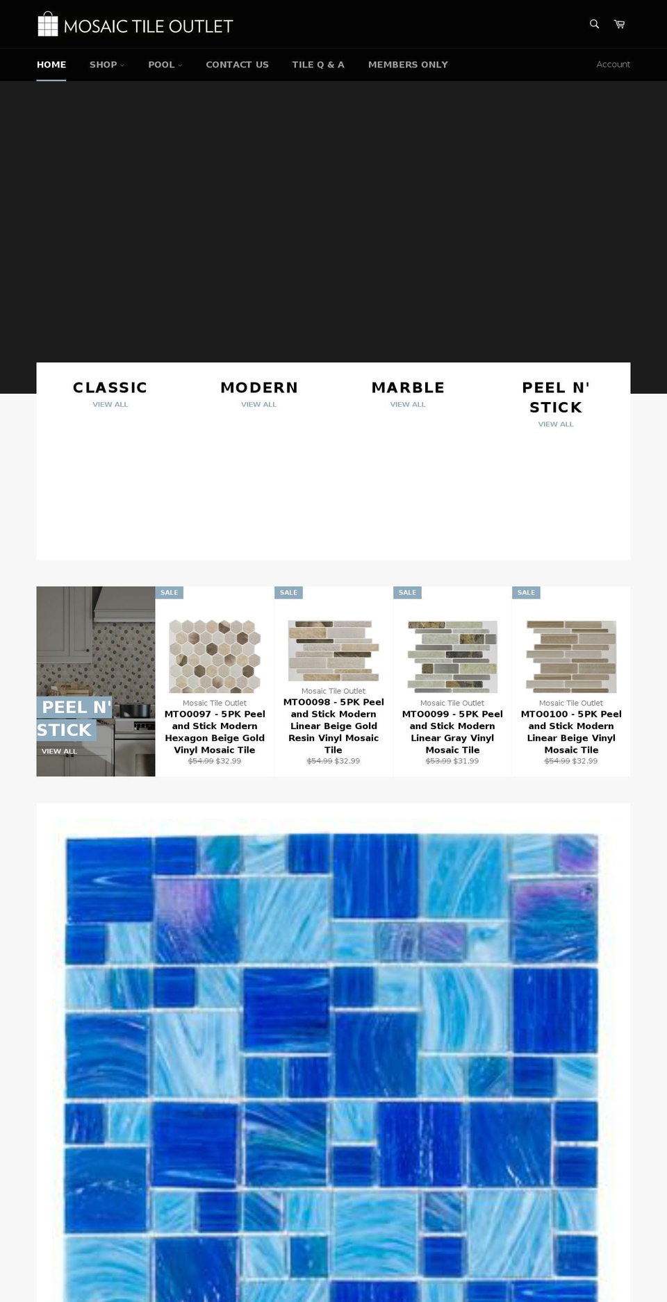 mosaictileoutlet.com shopify website screenshot