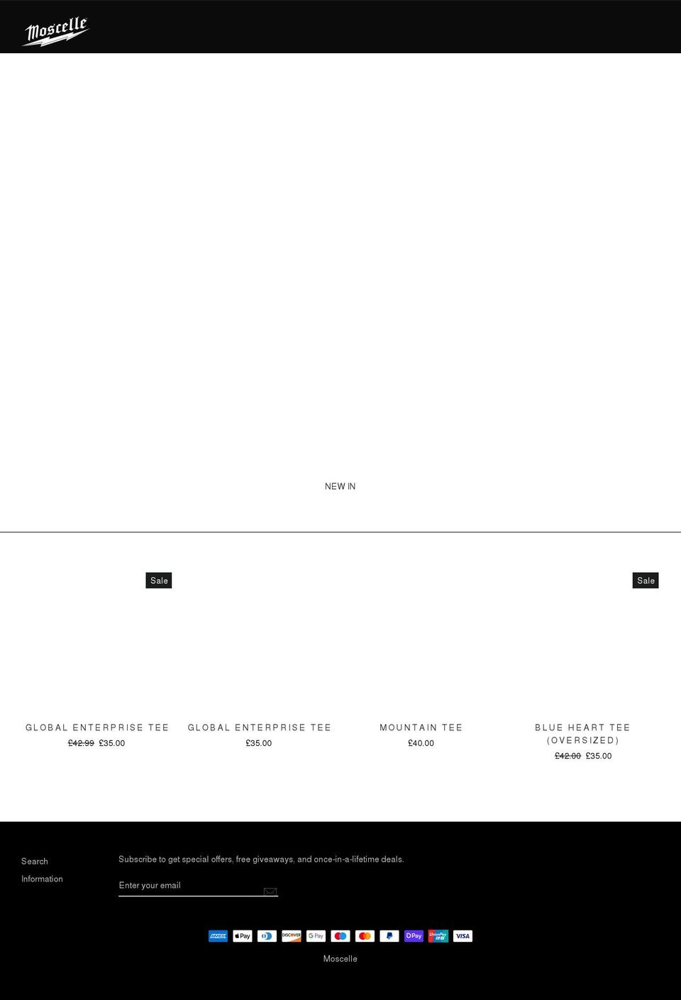 moscelle.co.uk shopify website screenshot