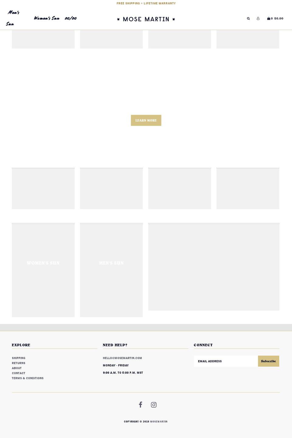 mosemartin.com — Shopify storefront screenshot
