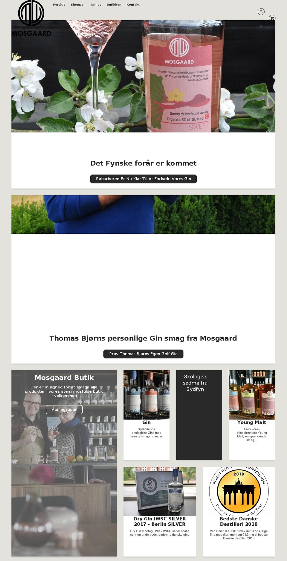 mosgaardwhisky.dk shopify website screenshot