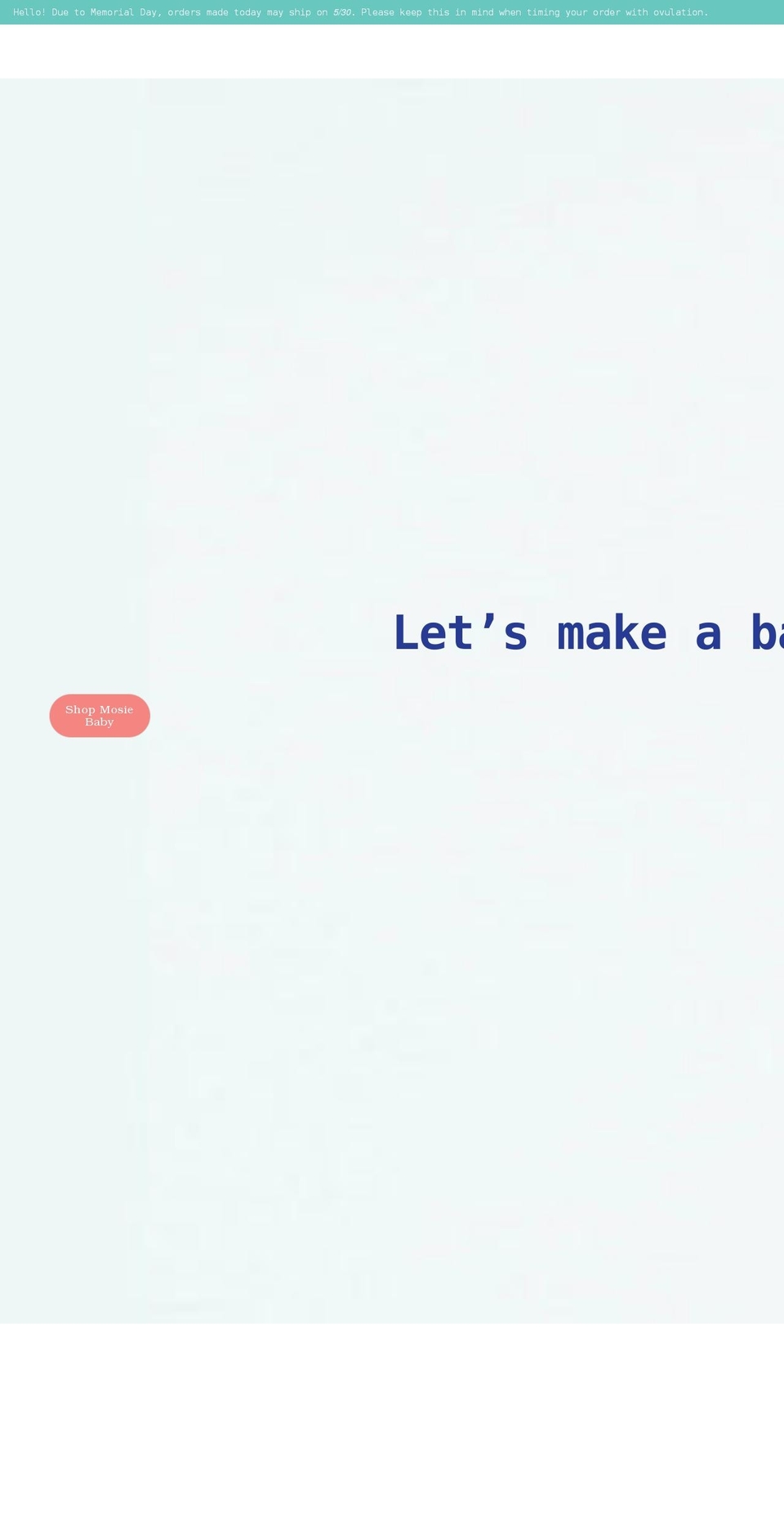 mosiebaby.com shopify website screenshot