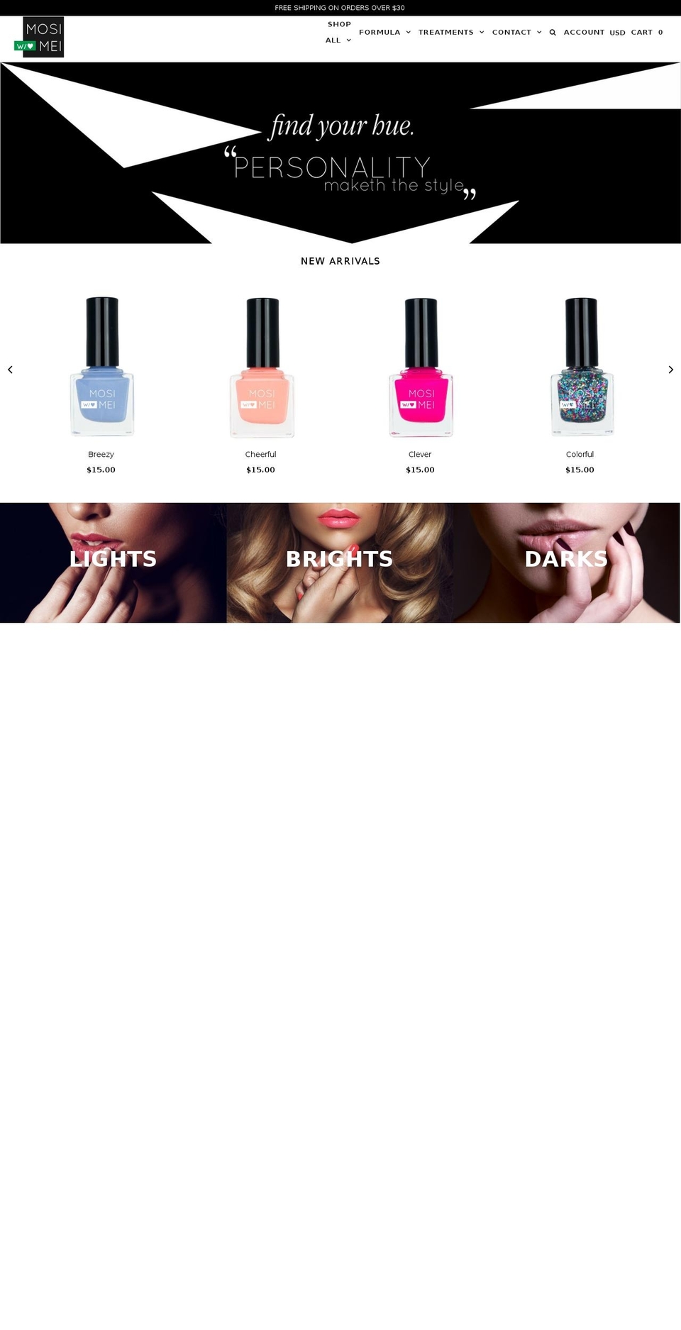 mosimei.com shopify website screenshot