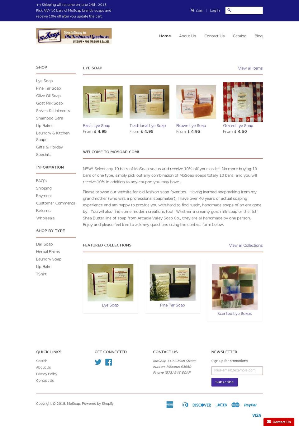 mosoaps.com — Shopify storefront screenshot