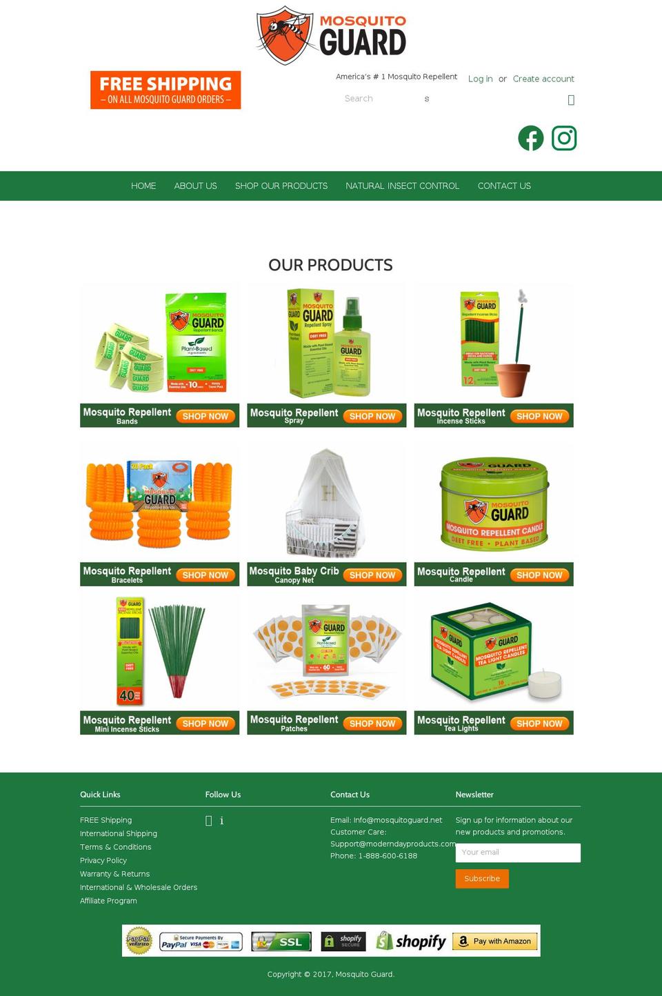 mosquito-guard.myshopify.com shopify website screenshot