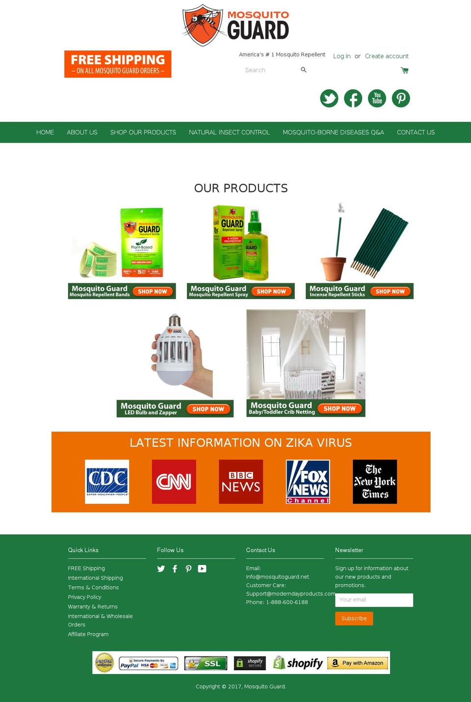mosquitoguard.net shopify website screenshot