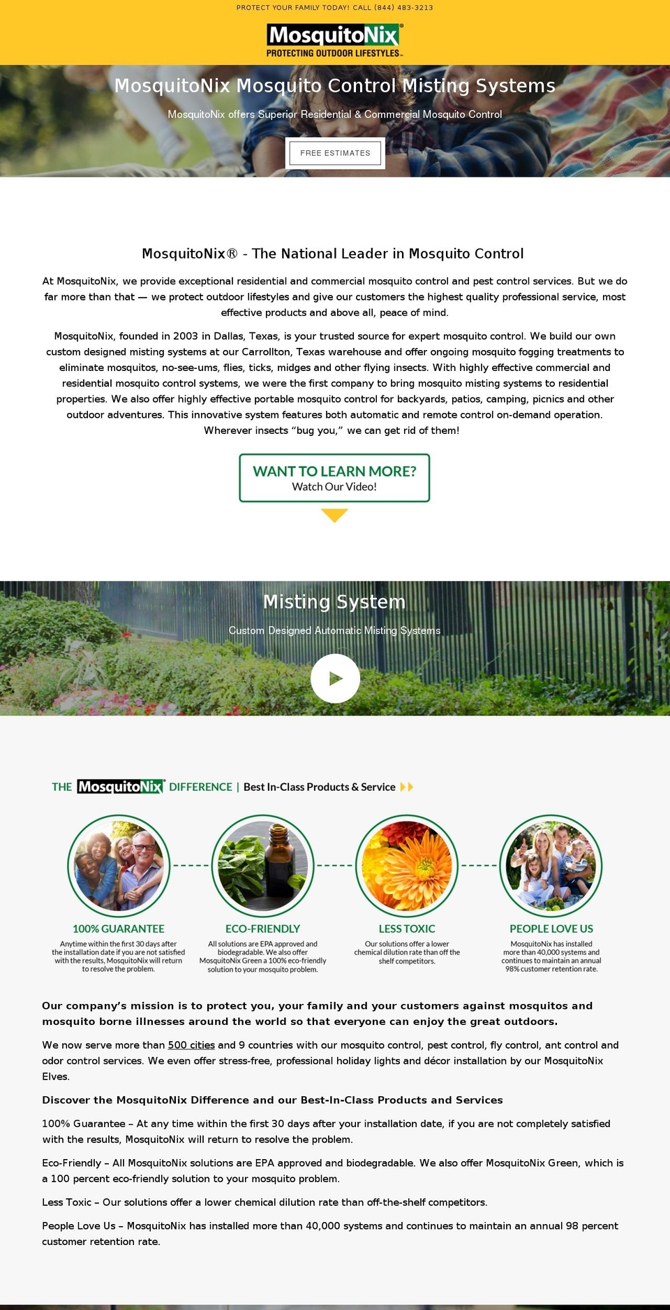 mosquitonixfranchisesystems.com shopify website screenshot