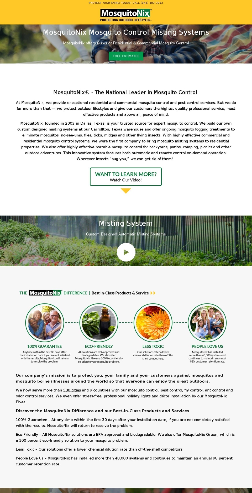 mosquitonixproducts.com shopify website screenshot