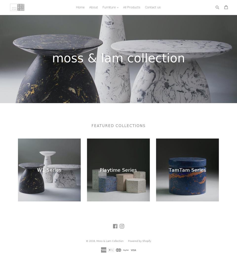 mossandlamcollection.com shopify website screenshot