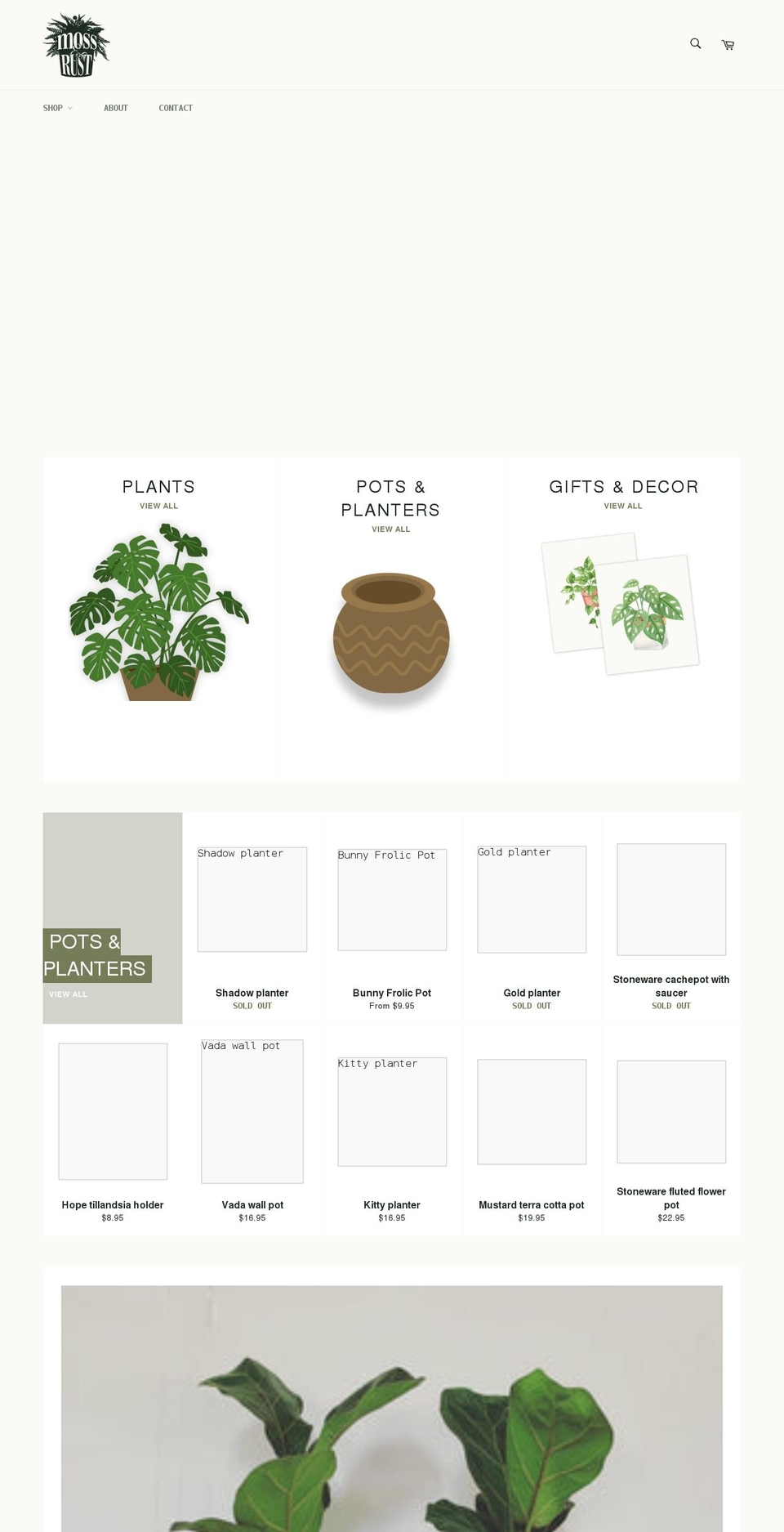 mossandrust.com shopify website screenshot