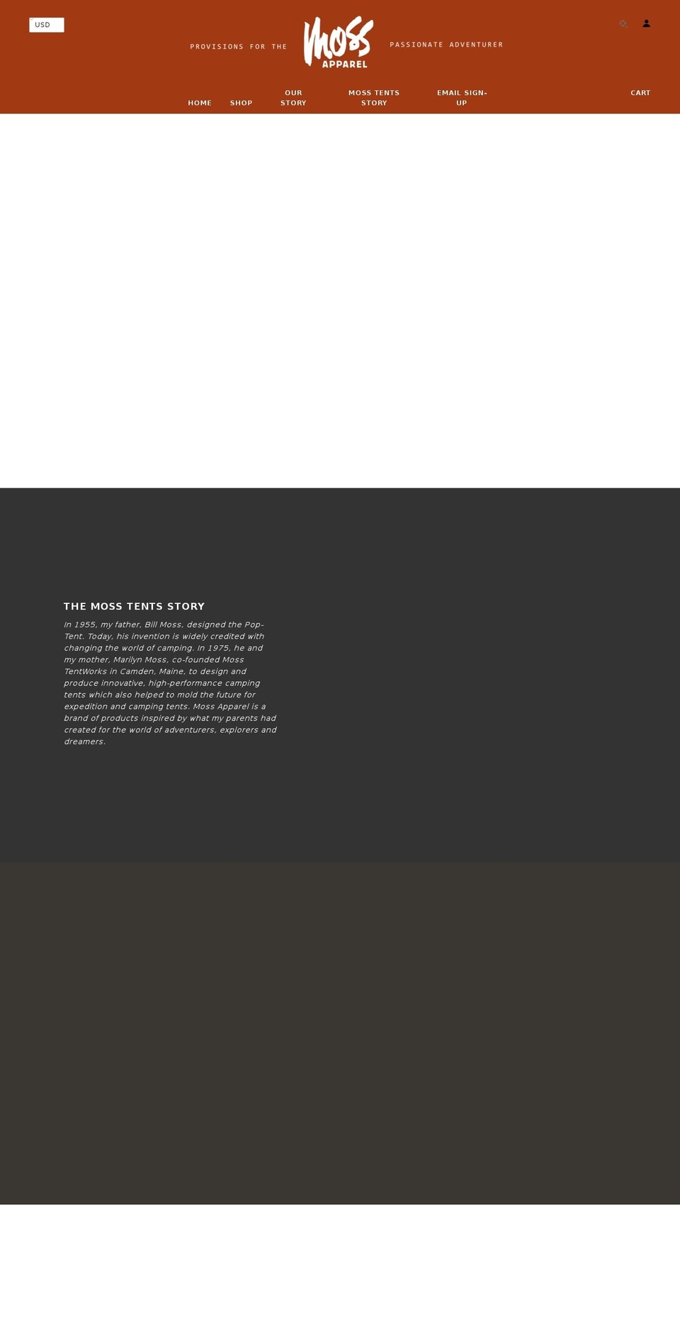 mossbasecamp.com — Shopify storefront screenshot