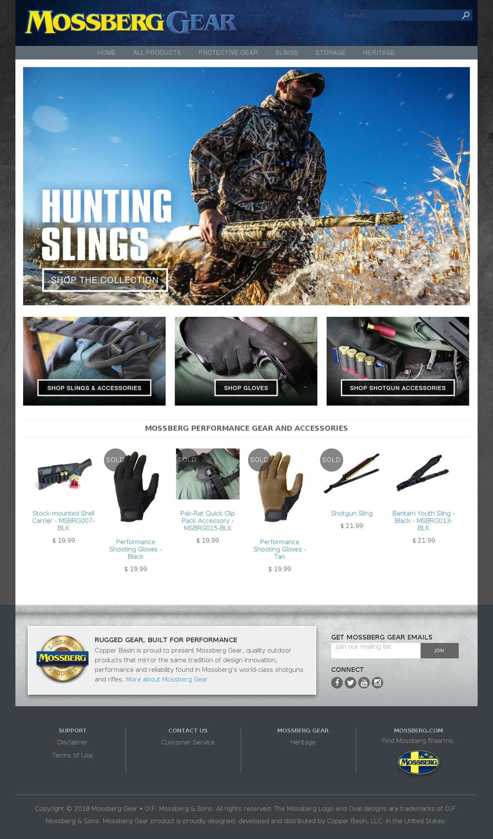 MG Trial Theme Shopify theme site example mossberggear.com