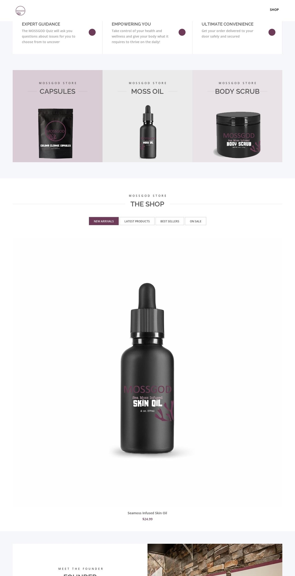 mossgod.com shopify website screenshot