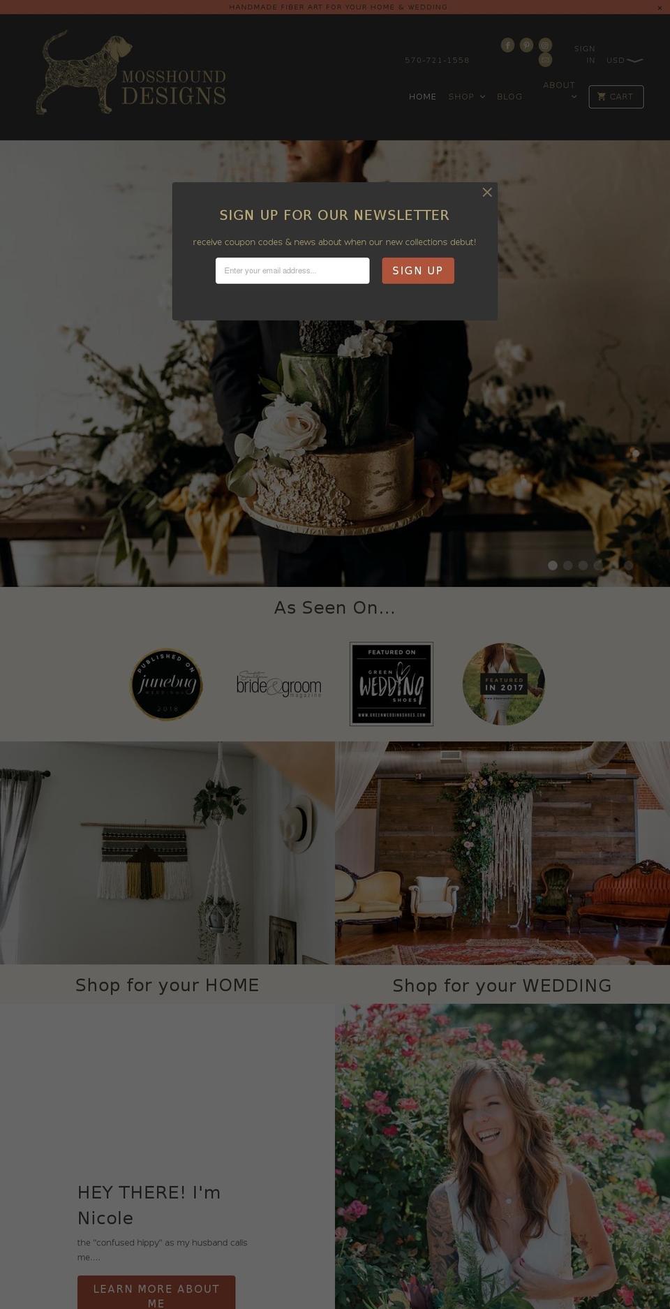 mosshounddesigns.com shopify website screenshot