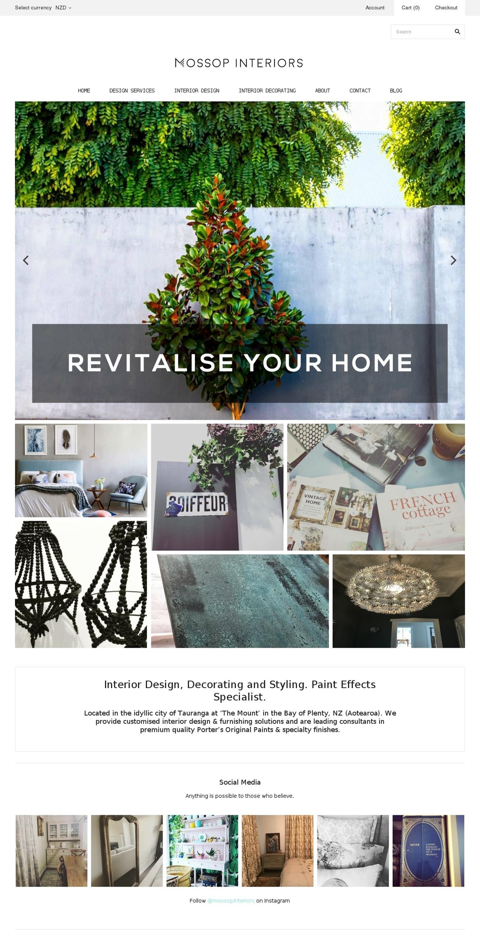 mossopinteriors.com shopify website screenshot