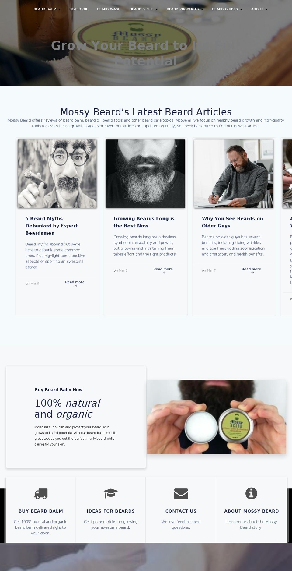 mossybeard.com — Shopify storefront screenshot