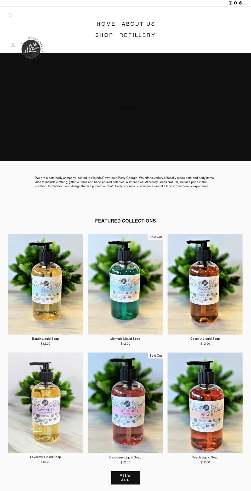 mossycreeknatural.com shopify website screenshot