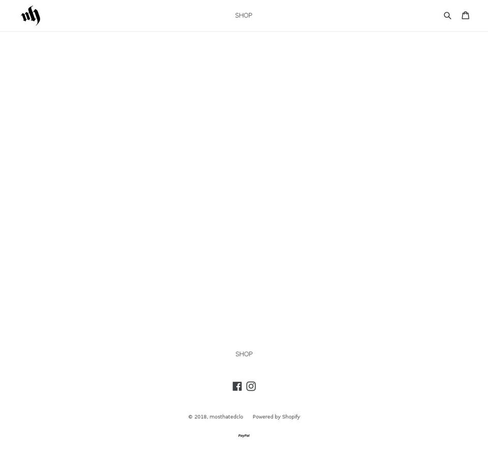 mosthatedclothing.com shopify website screenshot