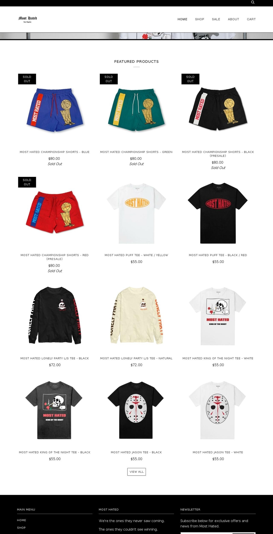 mosthatedplayer.myshopify.com shopify website screenshot