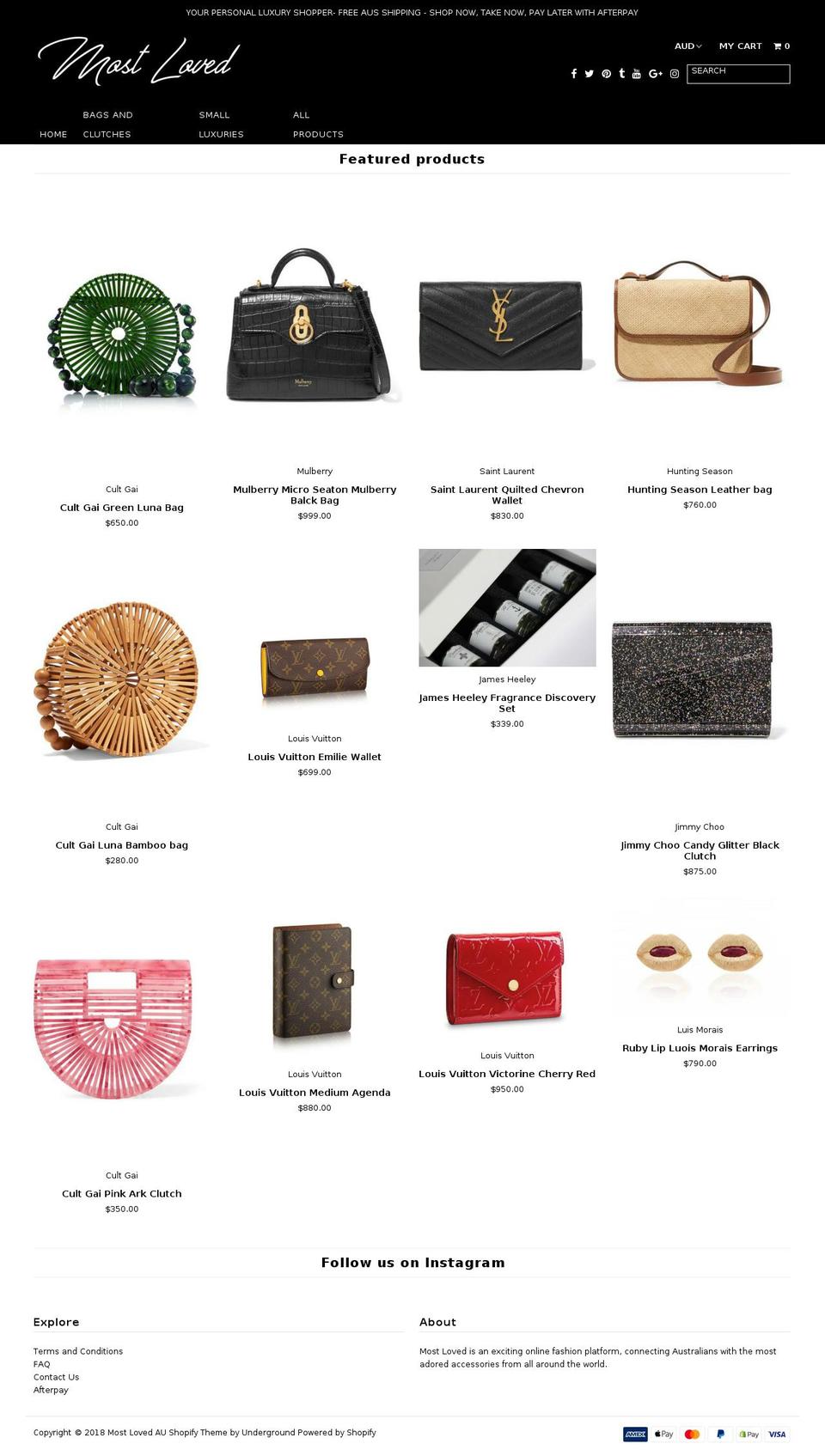 mostloved.com.au shopify website screenshot