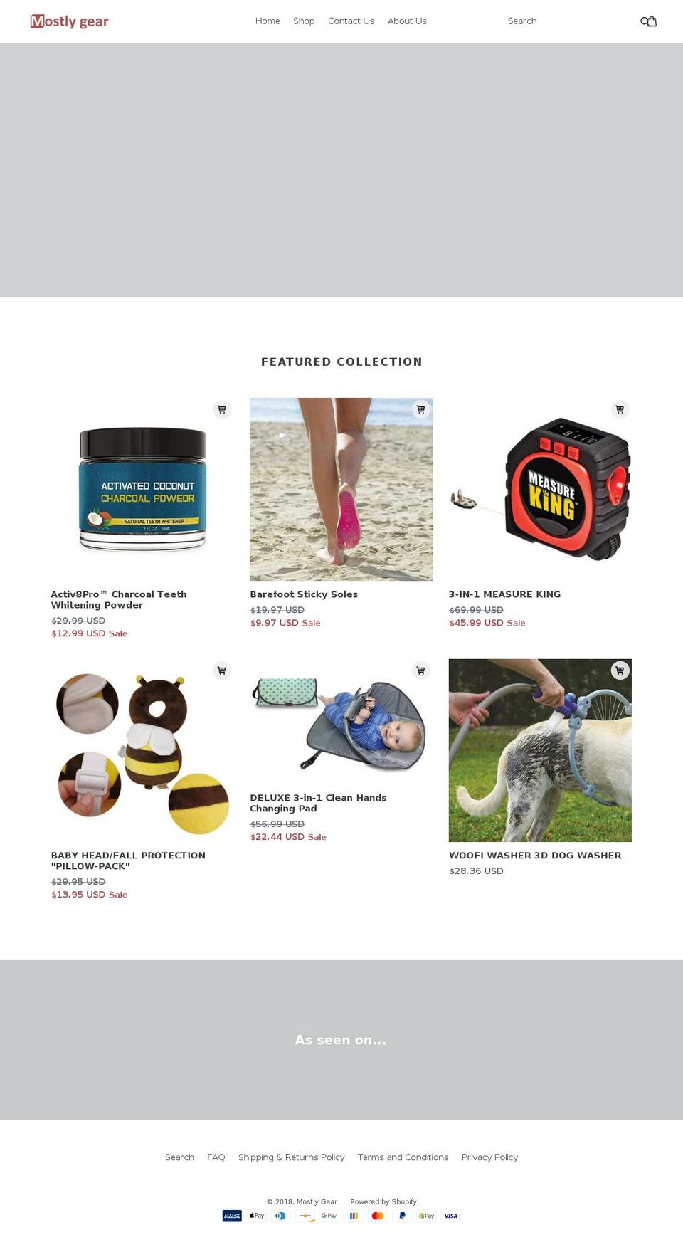 mostlygear.com — Shopify storefront screenshot