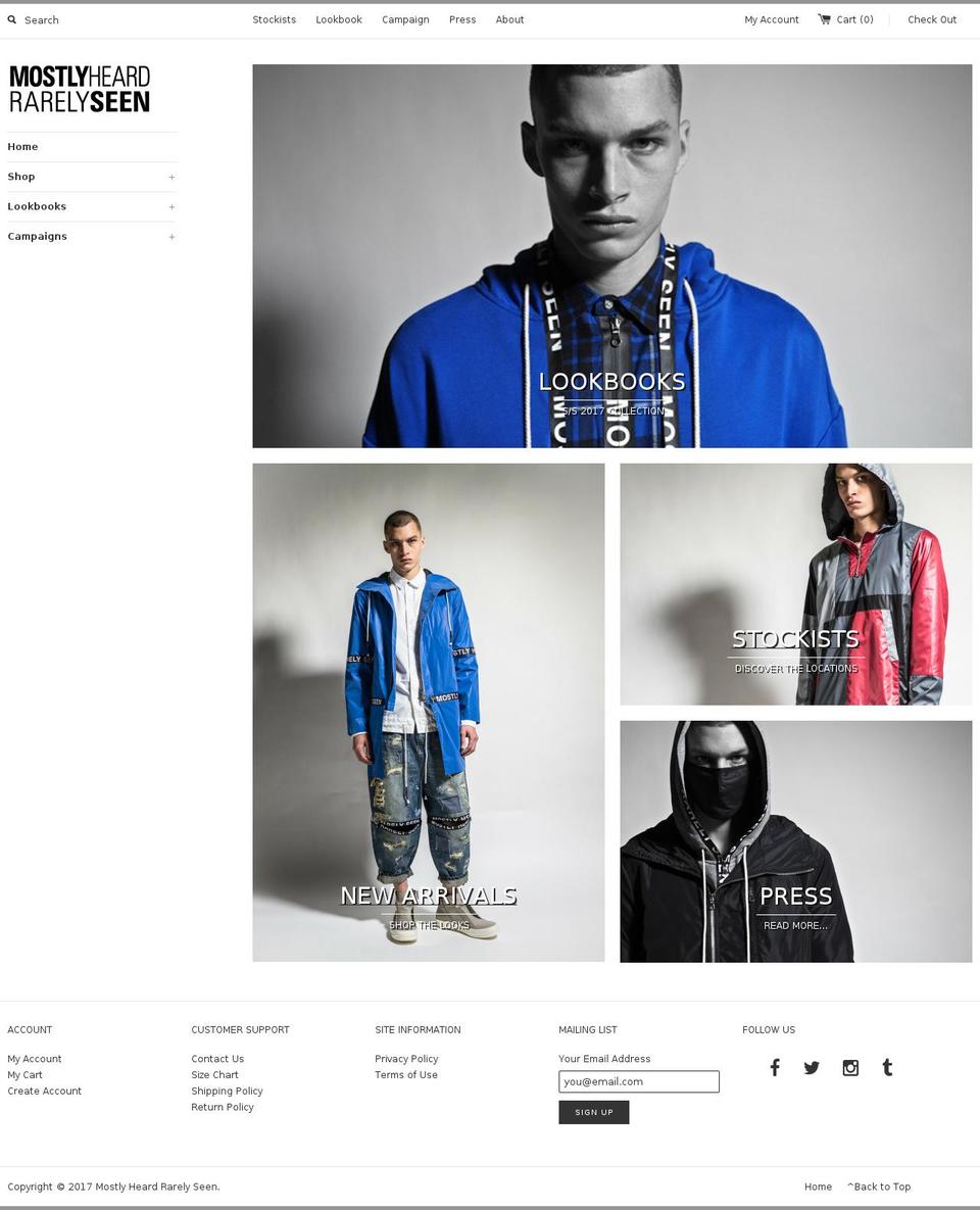 mostlyheardrarelyseen.com shopify website screenshot