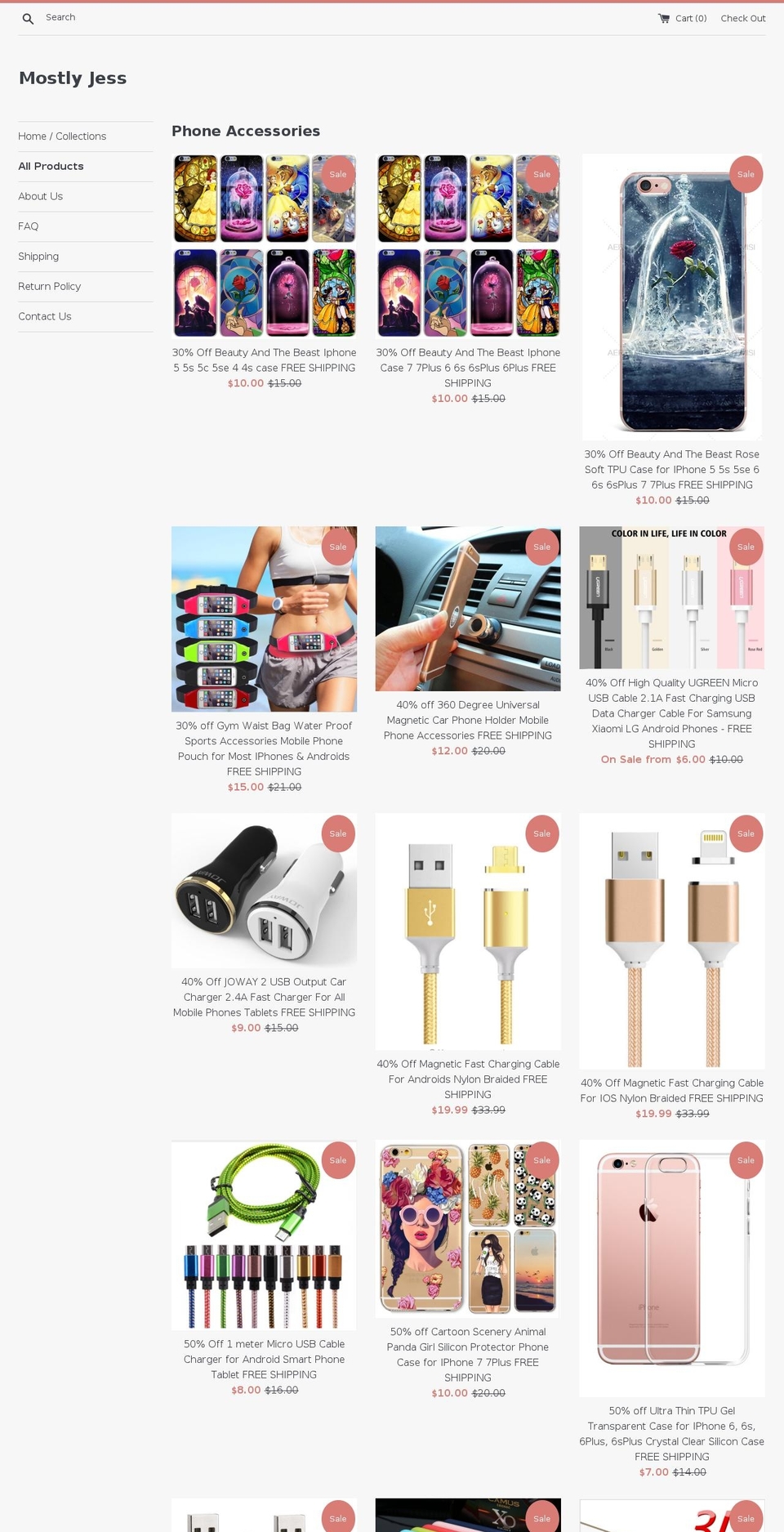 mostlyjess.com shopify website screenshot