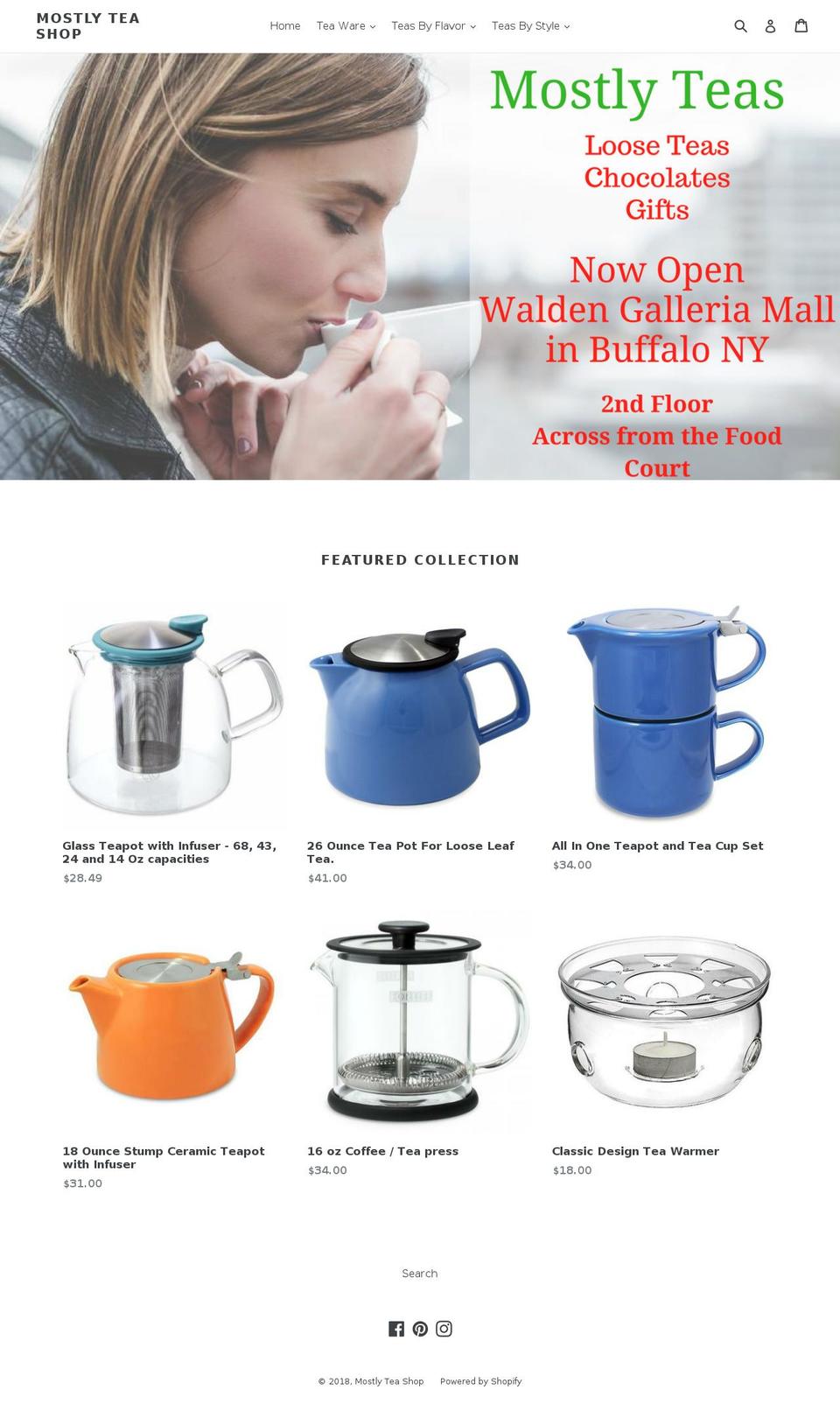 mostlytea.com — Shopify storefront screenshot