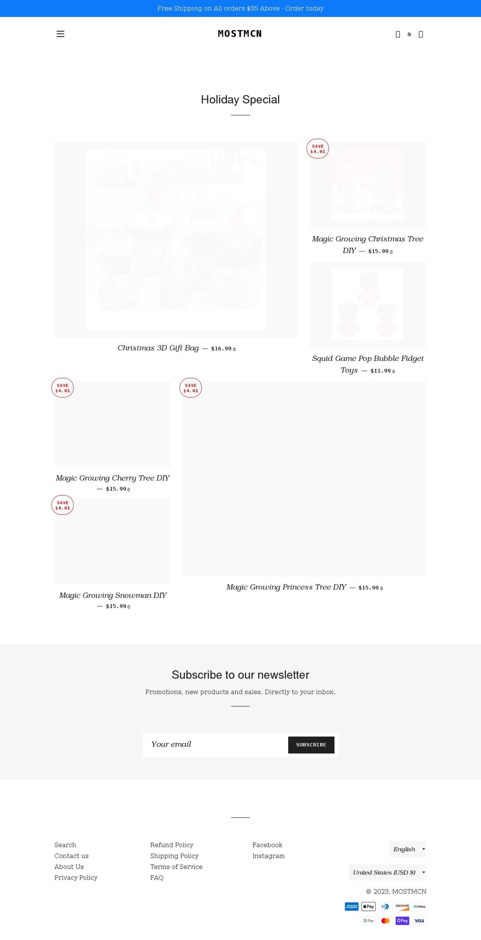 mostmcn.com shopify website screenshot