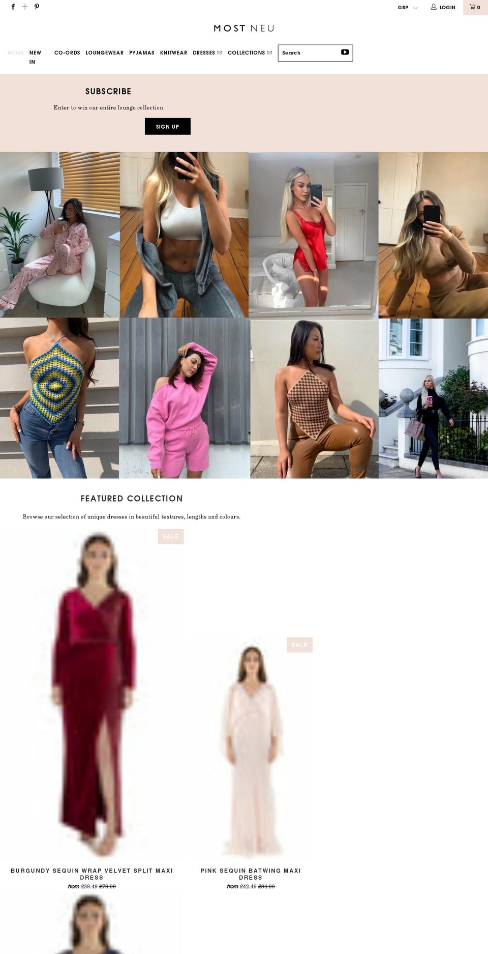 mostneu.com shopify website screenshot